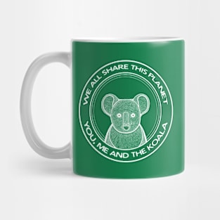 Koala - We All Share This Planet - animal lovers design Mug